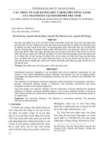 Các nhân tố ảnh hưởng đến ý định tiêu dùng xanh của người dân tại thành phố Trà Vinh