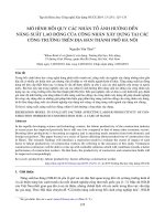 Mô hình hồi quy các nhân tố ảnh hưởng đến năng suất lao động của công nhân xây dựng tại các công trường trên địa bàn thành phố Hà Nội