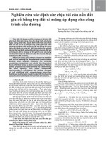 Nghiên cứu xác định sức chịu tải của nền đất gia cố bằng trụ đất xi măng áp dụng cho công trình cầu đường