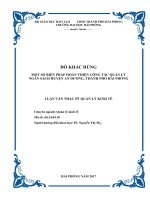 Luận văn Một số biện pháp hoàn thiện công tác quản lý ngân sách