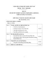 Đáp án đề thi tốt nghiệp cao đẳng nghề khóa 3 (2009-2012) - Nghề: Kỹ thuật xây dựng - Môn thi: Lý thuyết chuyên môn nghề - Mã đề thi: DA KTXD-LT34