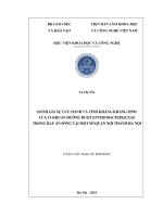 luận văn thạc sĩ đánh giá sự lưu hành và tính kháng kháng sinh của vi khuẩn đường ruột enterobacteriaceae trong rau ăn sống tại một số quận nội thành hà nội 