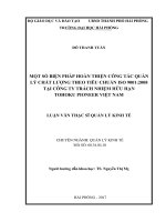 Luận văn Một số biện pháp hoàn thiện công tác quản lý chất lượng theo tiêu chuẩn ISO 9001:2008