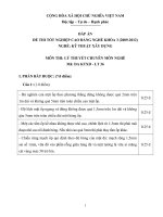 Đáp án đề thi tốt nghiệp cao đẳng nghề khóa 3 (2009-2012) - Nghề: Kỹ thuật xây dựng - Môn thi: Lý thuyết chuyên môn nghề - Mã đề thi: DA KTXD-LT36