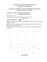 Đề thi tốt nghiệp cao đẳng nghề khóa 3 (2009-2012) - Nghề: Kỹ thuật xây dựng - Môn thi: Lý thuyết chuyên môn nghề - Mã đề thi: KTXD-LT27