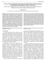 Evaluating the effectiveness of the stock utilization of transport infrastructure in Vietnam