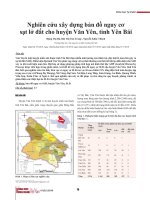 Nghiên cứu xây dựng bản đồ nguy cơ sạt lở đất cho huyện Văn Yên, tỉnh Yên Bái