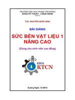 Bài giảng Sức bền vật liệu 1 nâng cao - ĐH Phạm Văn Đồng