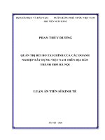 Quản trị rủi ro tài chính của các doanh nghiệp xây dựng Việt Nam trên địa bàn thành phố Hà Nội