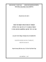 Luận văn Biện pháp hoàn thiện công tác quản lý và khai thác cảng hàng không tế cát bi