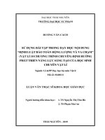 Sử dụng bài tập trong dạy học nội dung định luật bảo toàn động lượng và va chạm (vật lí 10 chương trình chuyên) định hướng phát triển năng lực sáng tạo của học sinh chuyên vật lí 