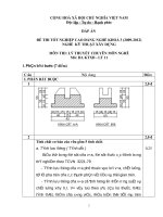 Đáp án đề thi tốt nghiệp cao đẳng nghề khóa 3 (2009-2012) - Nghề: Kỹ thuật xây dựng - Môn thi: Lý thuyết chuyên môn nghề - Mã đề thi: DA KTXD-LT11