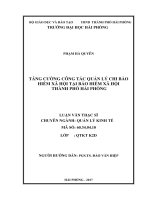 Luận văn Tăng cường công tác quản lý chi bảo hiểm xã hội