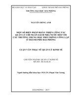Luận văn Một số biện pháp hoàn thiện công tác chi ngân sách nhà nước