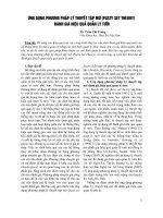 Ứng dụng phương pháp lý thuyết tập mờ (Fuzzy Set Theory) đánh giá hiệu quả quản lý tưới - TS. Trần Chí Trung