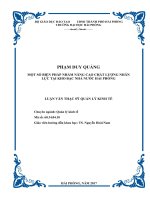 Luận văn Biện pháp nâng cao chất lượng nhân lực tại kho bạc