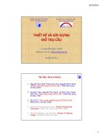 Bài giảng Thiết kế và xây dựng mố trụ cầu: Chương 1 - TS. Nguyễn Ngọc Tuyển