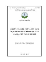 Nghiên cứu điều chế và xây dựng một số chỉ tiêu chất lượng của cao đặc bổ trung ích khí