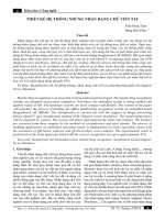 Thiết kế hệ thống nhúng nhận dạng chữ viết tay