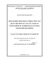 Luận văn Biện pháp hoàn thiện công tác quản trị nhân sự tại các cơ quan hành chính