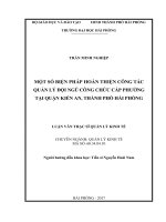 Luận văn thạc sĩ Biện pháp hoàn thiện công tác quản lý đội ngũ công chức cấp phường