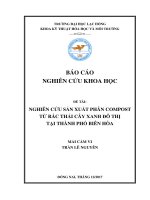 Nghiên cứu sản xuất phân Compost từ rác thải cây xanh đô thị tại thành phố Biên Hòa