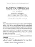Analysis of Spanish social housing policies in the last 16 years and preliminary notes on the applicability of similar solutions to Ho Chi Minh city