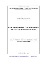 (Luận văn thạc sĩ) Hỗ trợ giải quyết việc làm cho thanh niên trên địa bàn thành phố Sông Công