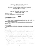 Đề thi tốt nghiệp cao đẳng nghề khóa 3 (2009-2012) - Nghề: Kỹ thuật xây dựng - Môn thi: Lý thuyết chuyên môn nghề - Mã đề thi: KTXD-LT08