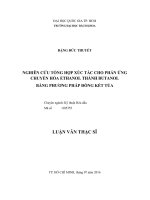 Nghiên cứu tổng hợp xúc tác cho phản ứng chuyển hóa Ethanol thành Butanol bằng phương pháp đồng kết tủa