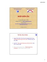 Bài giảng Nhập môn cầu: Chương 1 - TS. Nguyễn Ngọc Tuyển