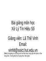 Bài giảng Xử lý tín hiệu số: Chương 3 - Lã Thế Vinh