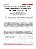 Sự thay thế giá trị khuyết trong hồi quy vững: Xem xét ảnh hưởng của các hàm quyền số và thước đo sự hội tụ
