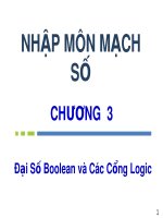 Bài giảng Nhập môn mạch số: Chương 3 - ĐH Công nghệ Thông tin TP. HCM