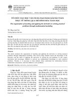 Tổ chức dạy học vận dụng đạo hàm giải bài toán thực tế thông qua mô hình hóa toán học