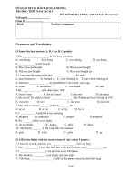 Đề kiểm tra 15 phút môn tiếng Anh lớp 12. năm 2020