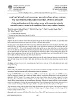 Thiết kế bộ nối lưới ba pha cho hệ thống năng lượng tái tạo trong điều kiện dải điện áp thay đổi lớn