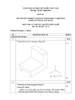 Đáp án đề thi tốt nghiệp cao đẳng nghề khóa 3 (2009-2012) - Nghề: Kỹ thuật xây dựng - Môn thi: Lý thuyết chuyên môn nghề - Mã đề thi: DA KTXD-LT17