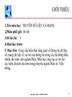 Bài giảng Truyền số liệu và mạng (ĐH Bách khoa TP.HCM)