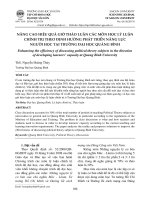 Nâng cao hiệu quả giờ thảo luận các môn học Lý luận chính trị theo định hướng phát triển năng lực người học tại trường Đại học Quảng Bình