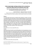Thiết kế Anten mimo ba băng với độ tương hỗ thấp sử dụng cấu trúc mặt đất khuyết DGS