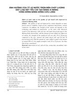 Ảnh hưởng của tỷ lệ nước trộn đến chất lượng đất loại sét yếu cải tạo bằng xi măng vùng đồng bằng sông Cửu Long