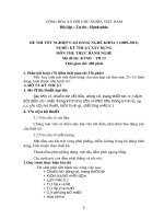 Đề thi tốt nghiệp cao đẳng nghề khóa 3 (2009-2012) - Nghề: Kỹ thuật xây dựng - Môn thi: Thực hành nghề - Mã đề thi: KTXD-TH13