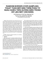 Random border over sampling: Thuật toán mới sinh thêm phần tử ngẫu nhiên trên đường biên trong dữ liệu mất cân bằng