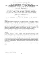 Tác động của đặc điểm công ty đến cấu trúc kỳ hạn nợ của các công ty bất động sản tại Việt Nam: Nghiên cứu từ mô hình tĩnh đến mô hình động