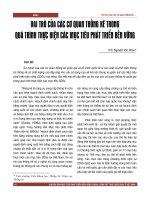 Vai trò của các cơ quan thống kê trong quá trình thực hiện các mục tiêu phát triển bền vững