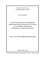 (Luận văn thạc sĩ) Quản lý hoạt động chủ nhiệm lớp trong môi trường giáo dục đa văn hóa ở các trường trung học cơ sở huyện Đại Từ, tỉnh Thái Nguyên