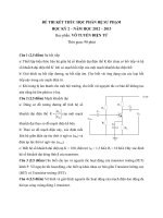 Đề thi kết thúc học phần hệ sư phạm môn Vô tuyến điện tử