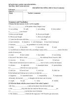 Đề kiểm tra 15 phút môn Tiếng Anh lớp 12. năm 2020