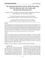 Xây dựng môi trường học tích cực nhằm tăng cường tính chủ động của sinh viên chuyên ngữ khi giao tiếp bằng tiếng Anh